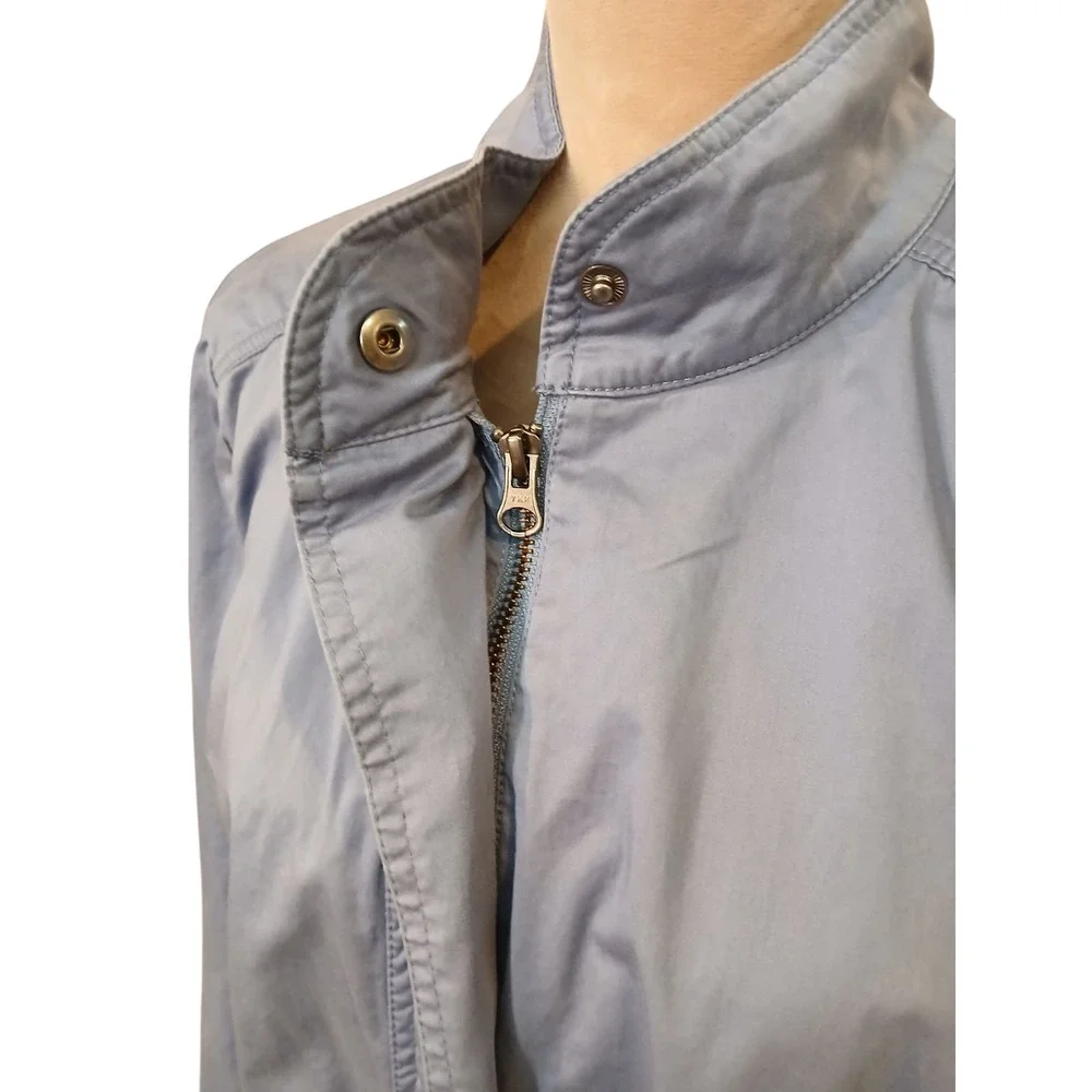 J Jill Purple Cotton Spandex Drawstring Waist Utility Jacket Women Large Fall
